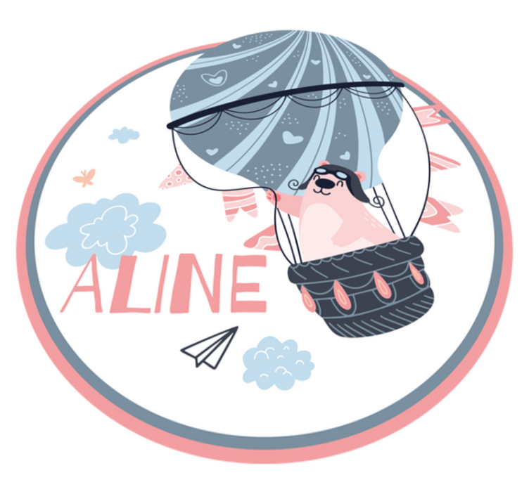 Dywan winylowy z imieniem balon na ogrzane powietrze - TenStickers