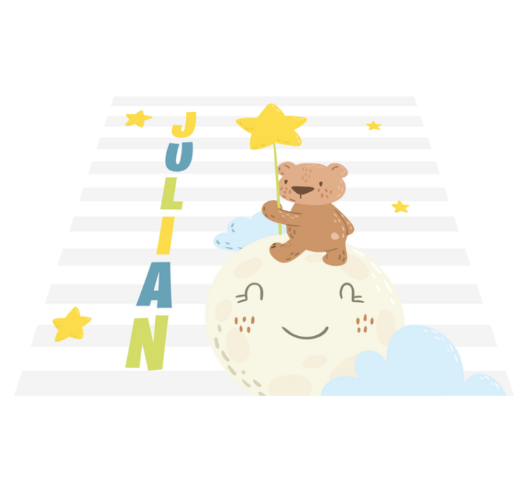 Dywan winylowy z imieniem miś z gwiazdą - TenStickers