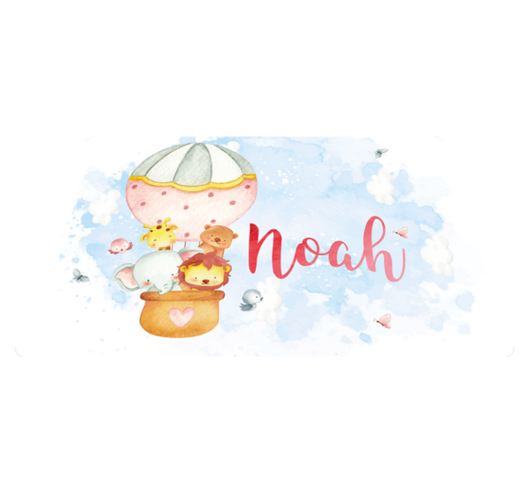 Dywan winylowy dziecięcy przygoda z balonem z imieniem - TenStickers