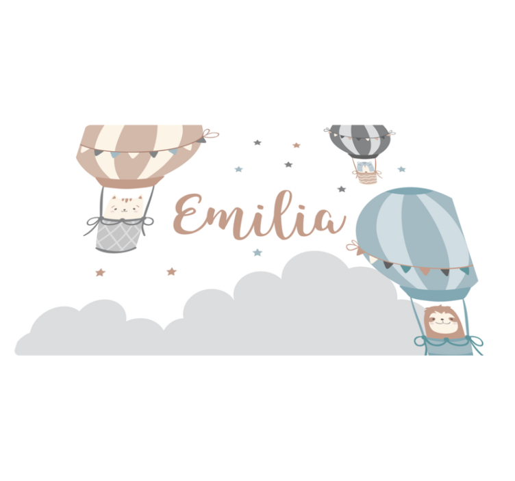 Dywan winylowy z imieniem balony powietrzne - TenStickers