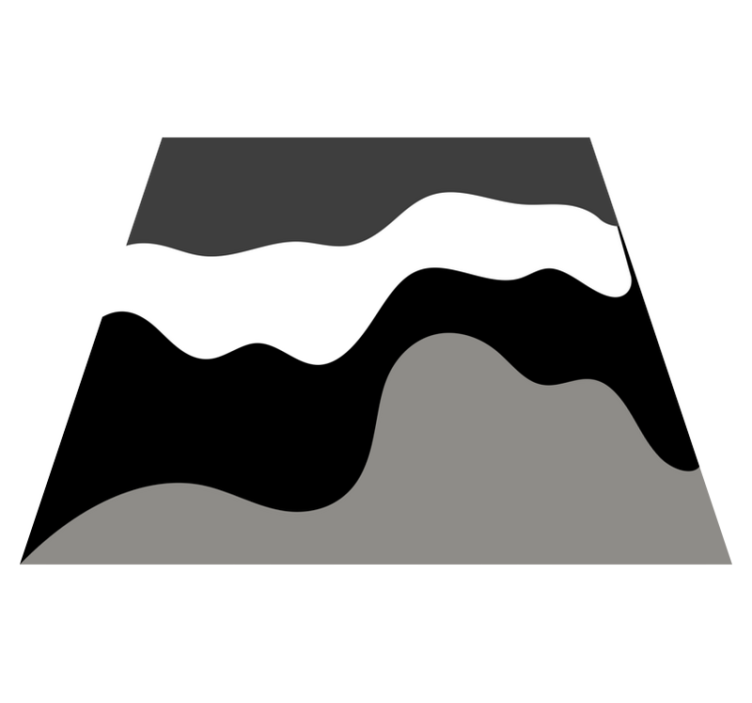 Minimalistyczny dywan winylowy faliste wzory kontrastowe - TenStickers