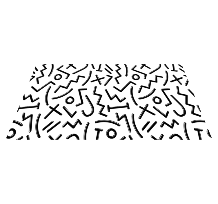 Młodzieżowe czarno-białe figurki minimalny dywan - TenStickers