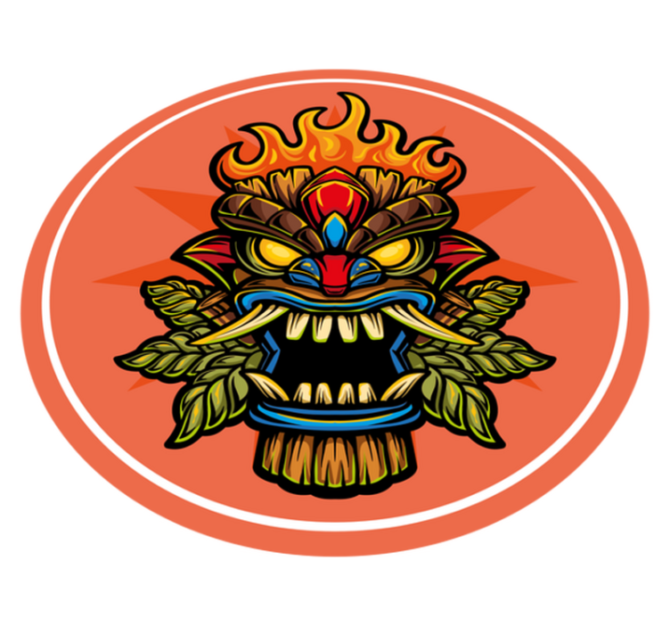 Dywan winylowy dla nastolatków maska tiki - TenStickers