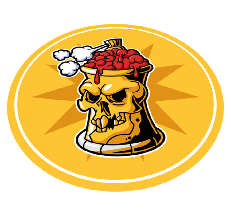 Dywan winylowy dla nastolatków czaszka-mózg - TenStickers