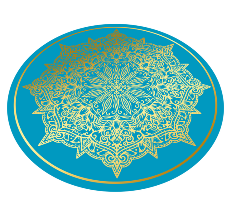 Okrągły dywan winylowy złożona sztuka mandali - TenStickers