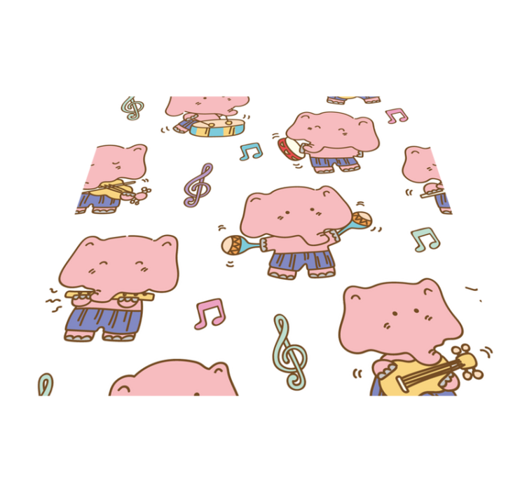 Dziecięcy dywan winylowy muzyczny motyw słoni - TenStickers