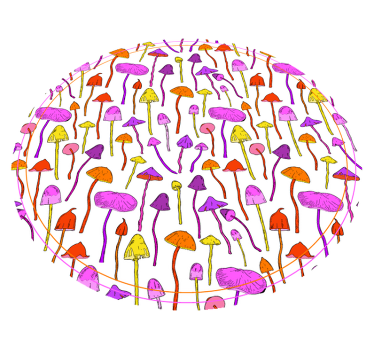 Okrągła mata we wzór kolorowych grzybów - TenStickers