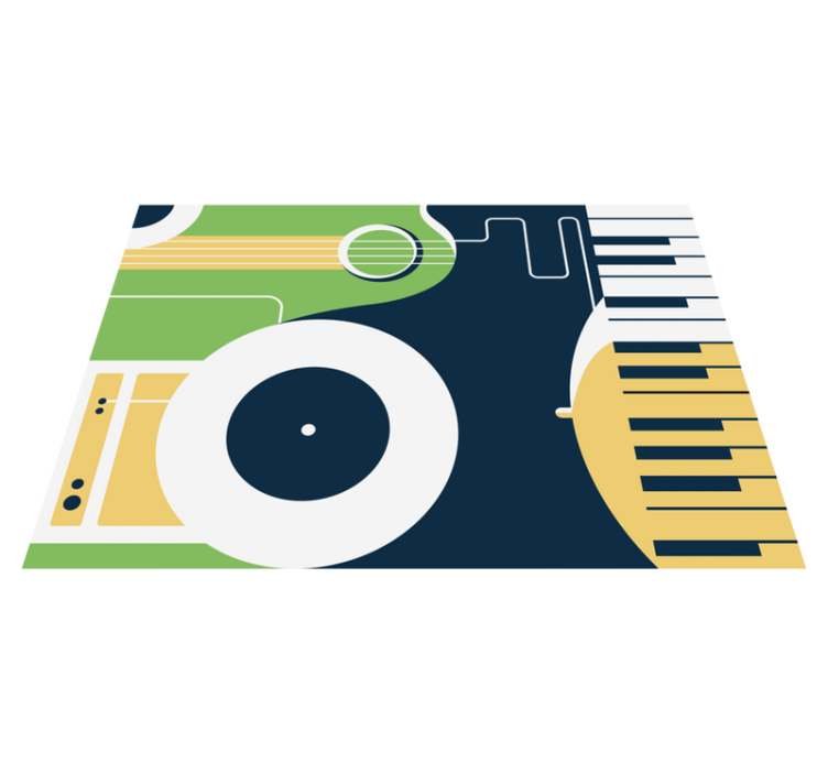 Prostokątny dywan winylowy motyw instrumentu muzycznego - TenStickers