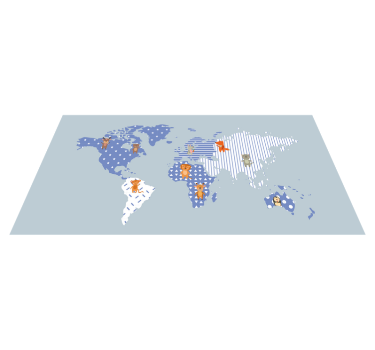 Dziecięcy dywan winylowy przygoda na mapie świata - TenStickers