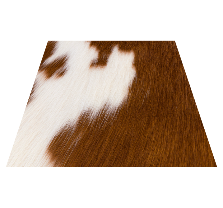 Kwadratowy dywan winylowy Brązowa biała krowa tekstura futra - TenStickers