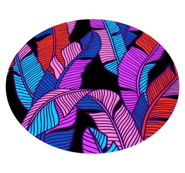 Okrągły dywan winylowy Nowoczesny kolorowy wzór roślin - TenStickers