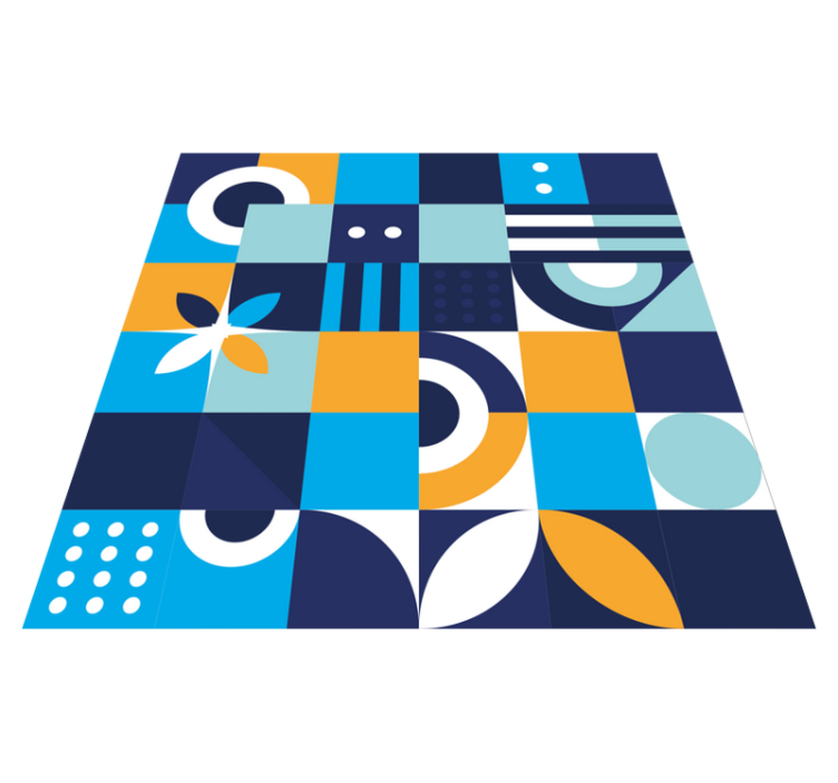 Dywan winylowy imitacja płytek geometryczne kształty kolorów - TenStickers