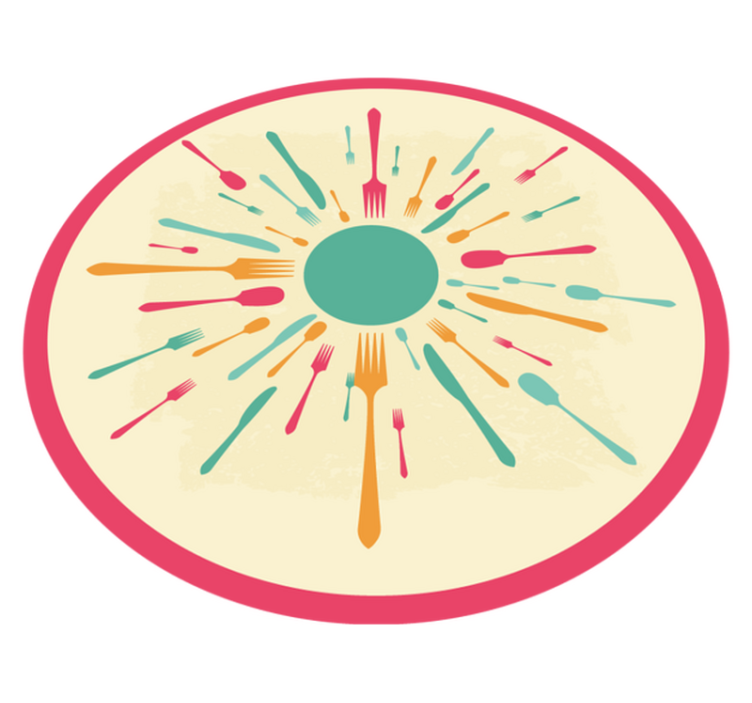 Dywan winylowy do kuchni kolorowe sztućce wybuchają - TenStickers