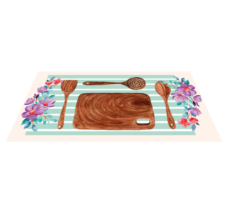 Dywan winylowy do kuchni kwiatowe akcesoria kuchenne - TenStickers