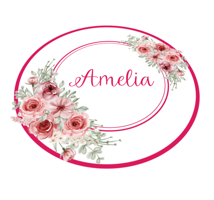 Dywan winylowy do salonu kwiatowy monogram z imieniem - TenStickers