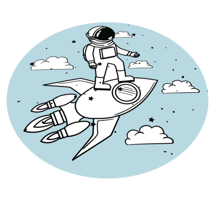 Dywan winylowy dla dziecka przygoda z rakietą astronauty - TenStickers