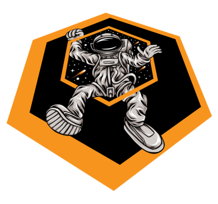 Dywan winylowy do sypialni Szczęśliwy astronauta ilustracja - TenStickers