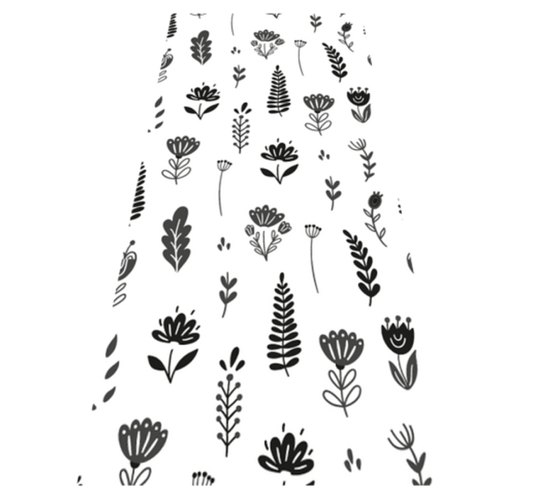 Dywan winylowy w kwiaty i rośliny kwiatowy wzór sylwetki - TenStickers