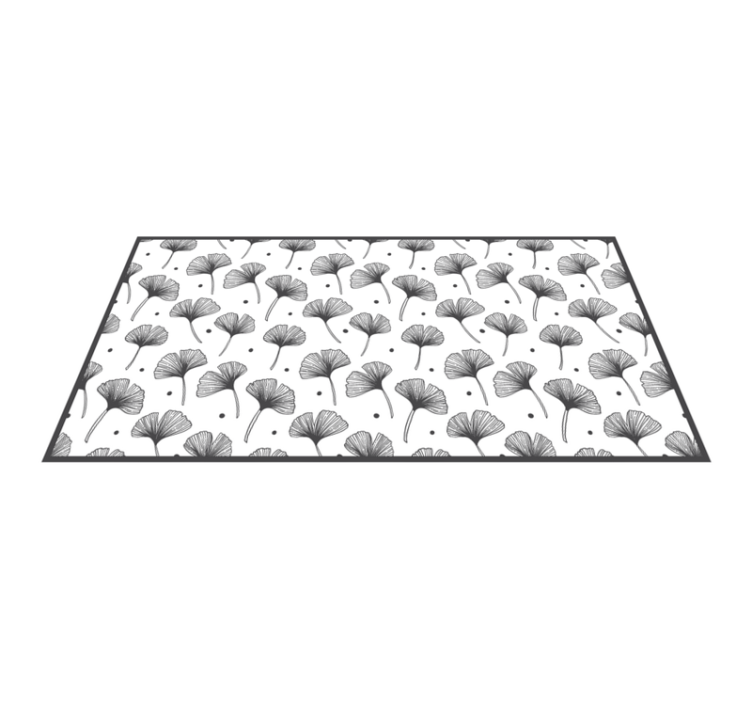 Dywan winylowy natura inspiracja liściem miłorzębu - TenStickers