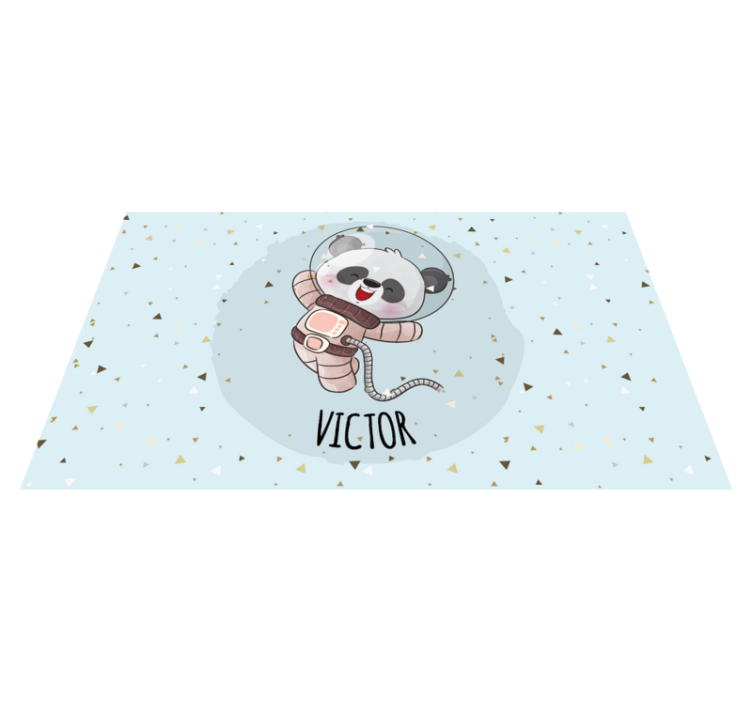 Dywan winylowy z imieniem słodka panda astronautka - TenStickers