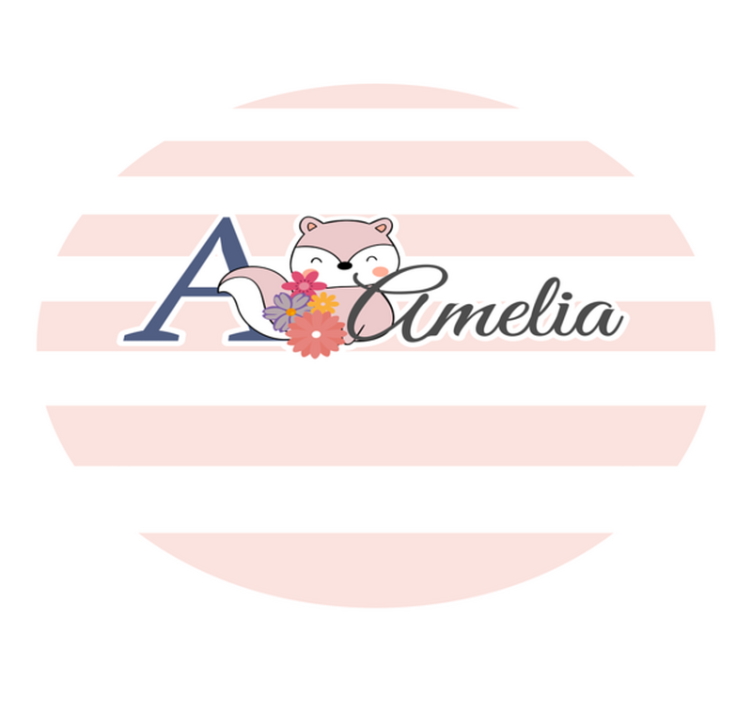 Dywan winylowy z imieniem konfigurowalny wzór lisa - TenStickers