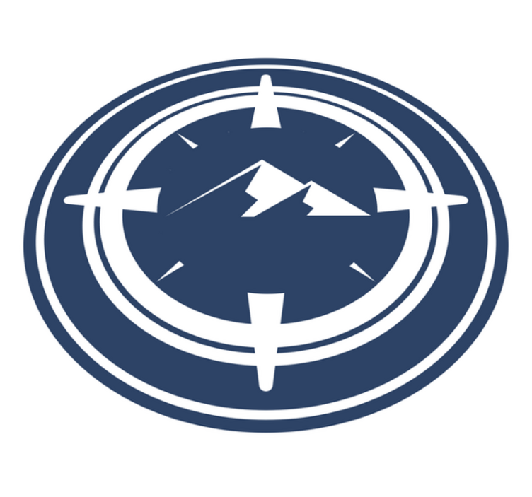 Okrągły dywan winylowy projekt góry kompasu - TenStickers