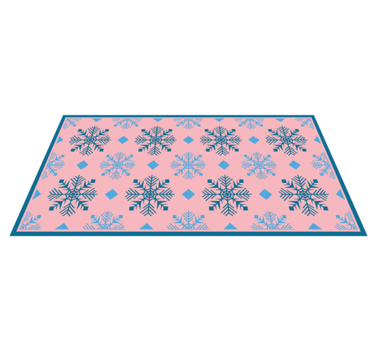 Dywan winylowy Różowe i niebieskie płatki śnieg - TenStickers