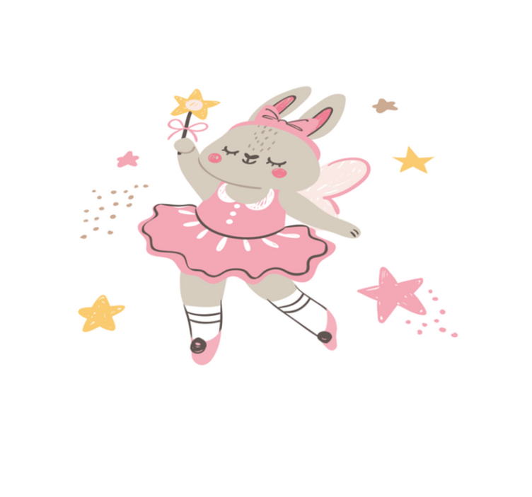 Dywan winylowy dla dziecka tańczący królik z różdżką - TenStickers