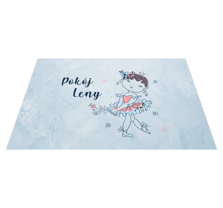 Dywan winylowy z imieniem śliczna mała baletnica ilustracja - TenStickers