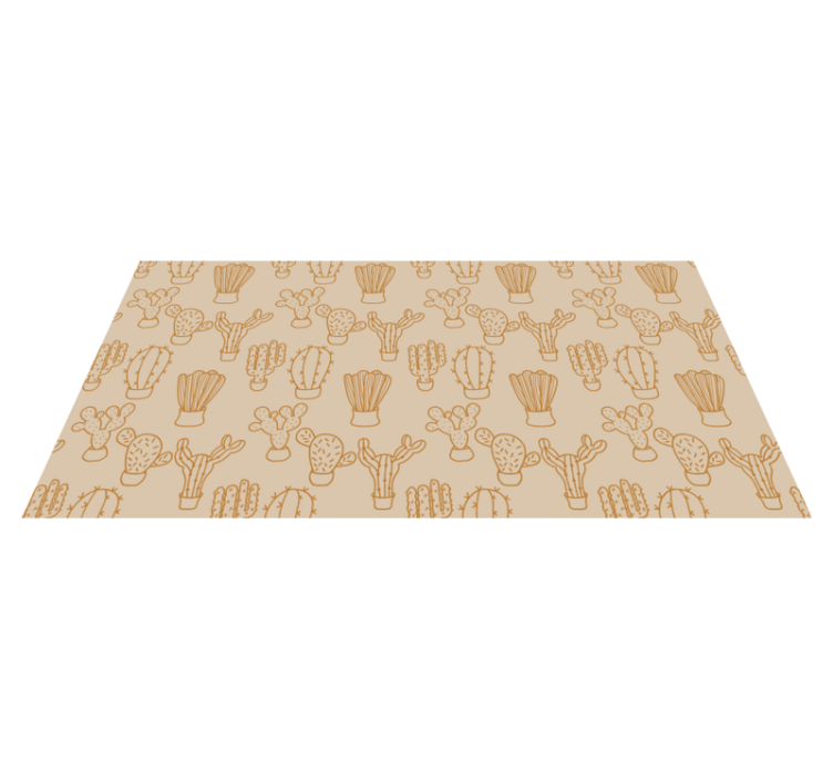 Dywan winylowy w kwiaty i rośliny ilustracja kaktusa - TenStickers