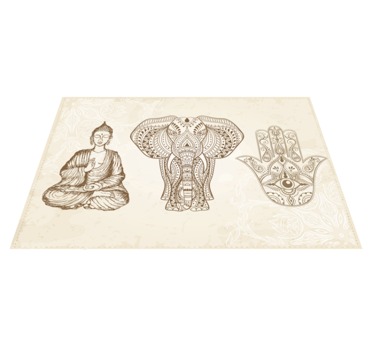 Chodnik winylowy do przedpokoju Budda symbol dłoni hamsa - TenStickers