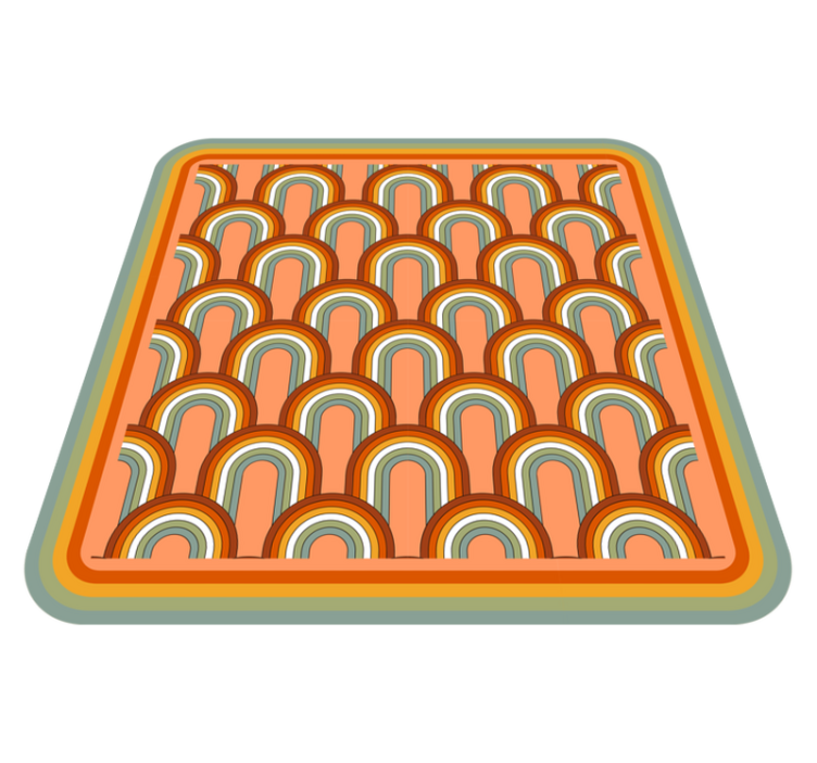 Dywan winylowy wzór geometryczny kolorowe wzory łuków - TenStickers