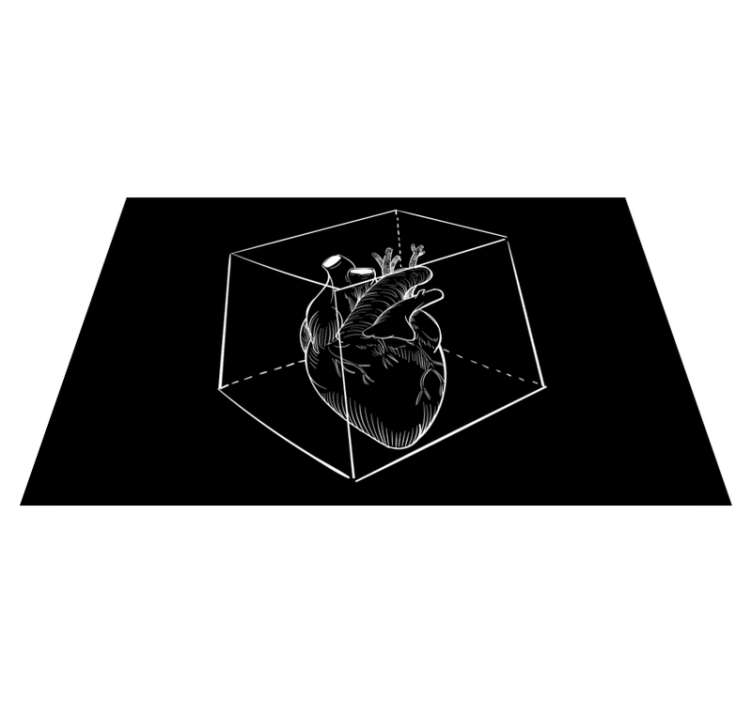 Nowoczesny dywan winylowy ilustracja serca - TenStickers