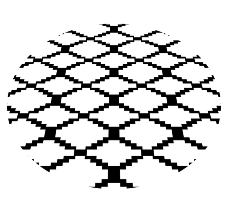 Dywan winylowy wzór geometryczny nowoczesny czarno-biały - TenStickers