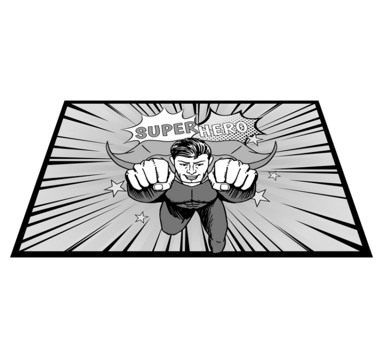 Dywan winylowy dla dzieci dynamiczna grafika superbohatera - TenStickers