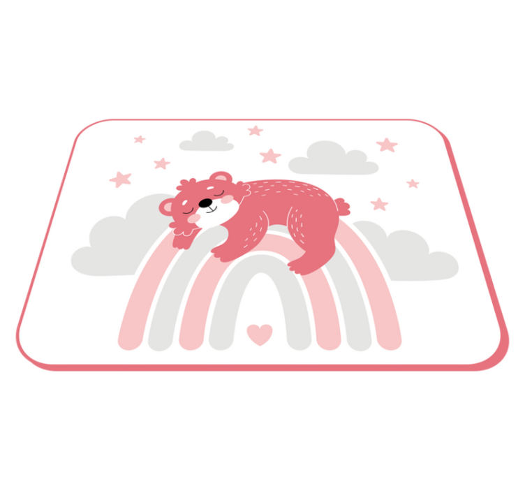 Dywan winylowy dziecięcy tęczowy senny niedźwiedź - TenStickers