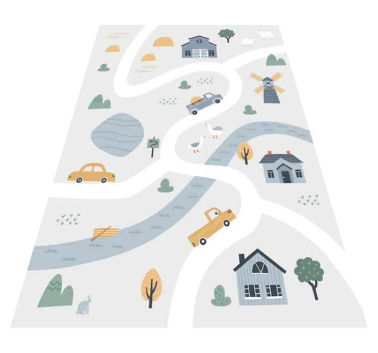 Dywan winylowy miasto i ulice zabawny projekt jezdni - TenStickers