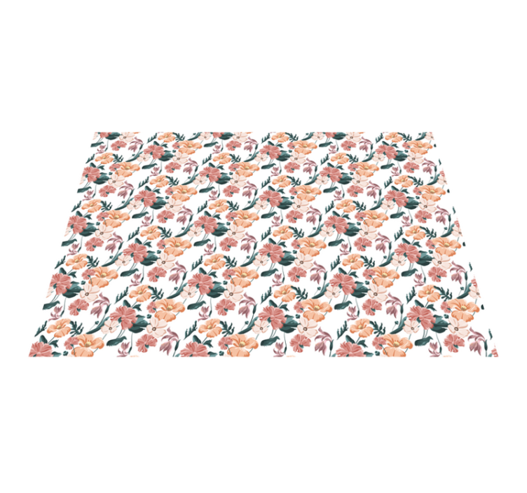 Dywan winylowy z motywem roślinnym kwiaty botaniczne - TenStickers