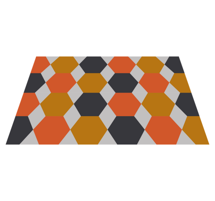 Dywan winylowy geometryczny wzór sześciokątny wzór - TenStickers