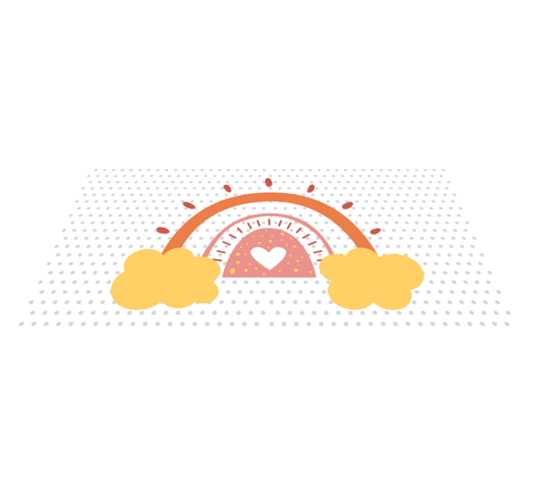 Dywan winylowy dziecięcy tęczowy krajobraz chmur - TenStickers