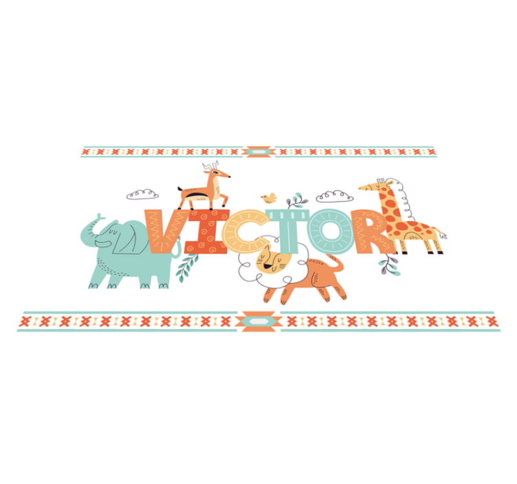 Dywan winylowy z imieniem spersonalizowany motyw safari - TenStickers