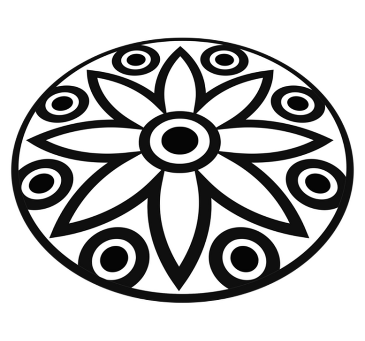 Dywan winylowy wzór geometryczny okrągły projekt mandali - TenStickers