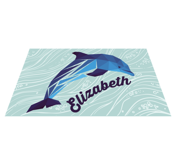 Dywan winylowy z imieniem spersonalizowany delfin - TenStickers