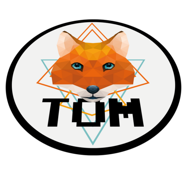 Dywan winylowy z imieniem geometryczne koło lisa - TenStickers