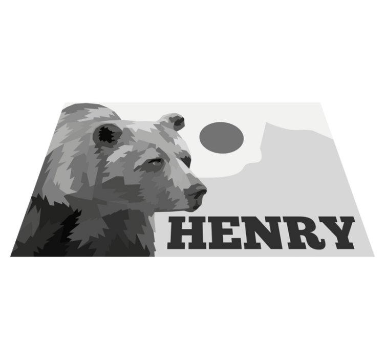 Dywan winylowy z imieniem konfigurowalny miś - TenStickers