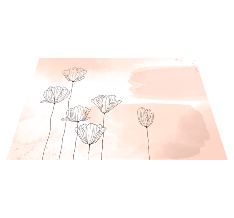 Dywan winylowy w kwiaty i rośliny Linia kwiatów - TenStickers