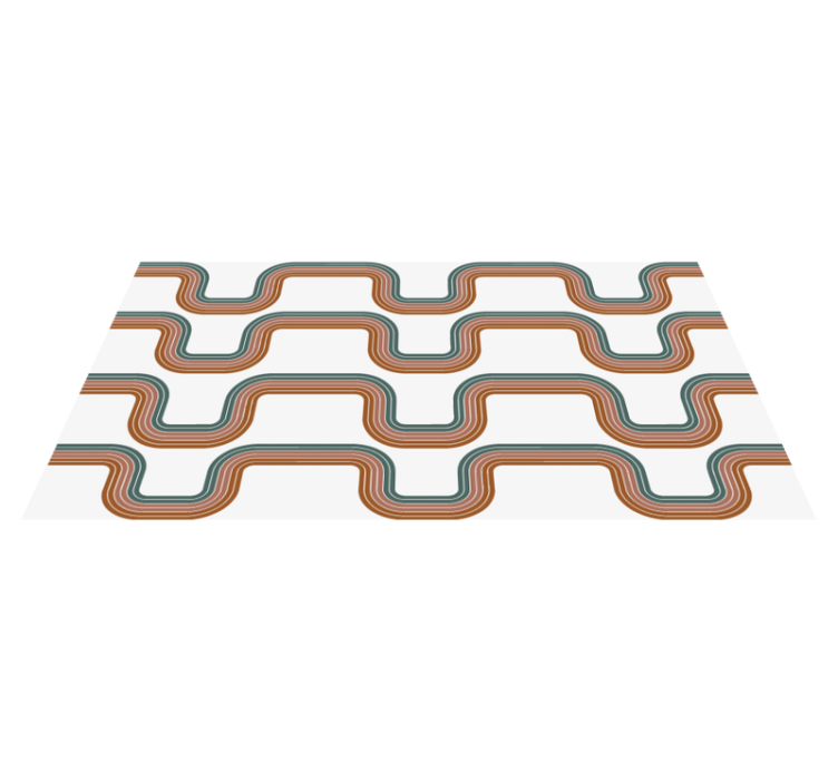 Dywan winylowy retro Abstrakcyjne fale minimalne - TenStickers