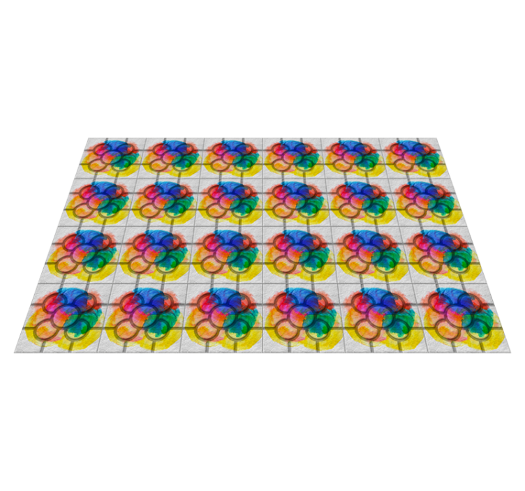 Mata winylowa retro kolorowe płytki uliczne - TenStickers