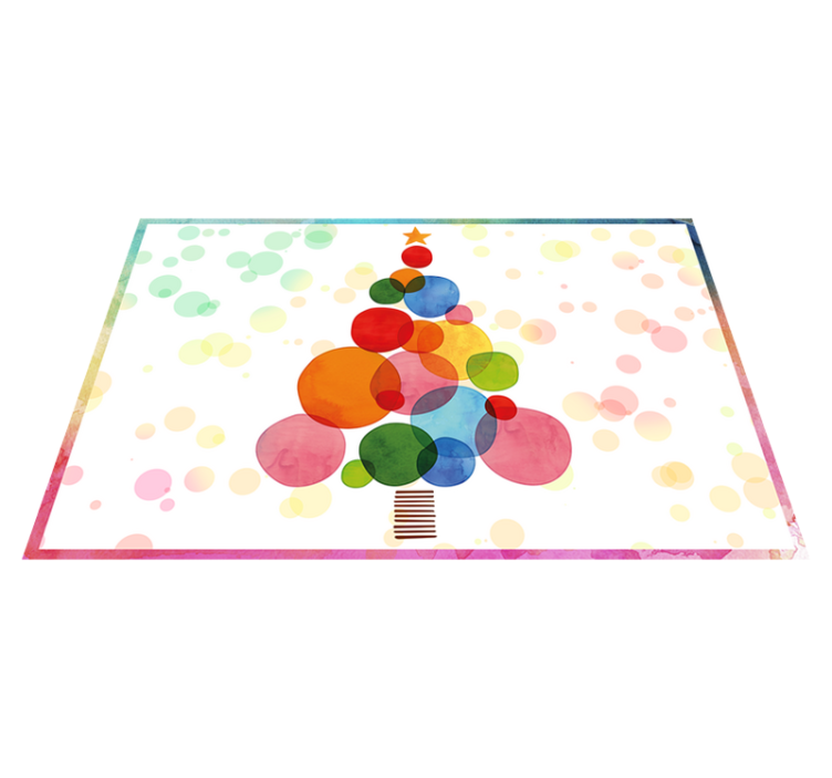 Dywan winylowy Boże Narodzenie świerk akwarelowy - TenStickers