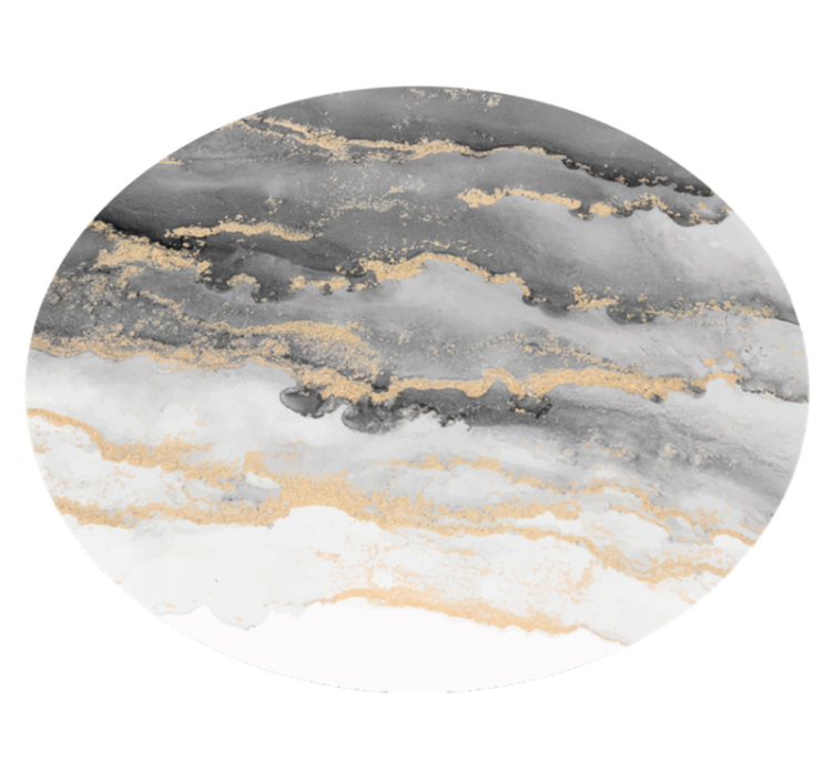 Dywan winylowy marmurowy szary ze złotymi detalami - TenStickers